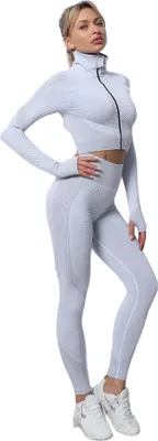 Produktbild von Stylisches Set Leggings und T-Shirt - Hellgrau XL KP25044