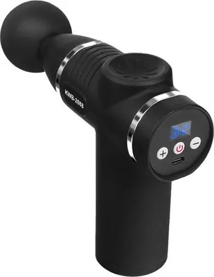 Produktbild von INF 32-Gang Mini Faszienpistole: Wiederaufladbares LCD Muskelmassagegerät Schwarz + Silber