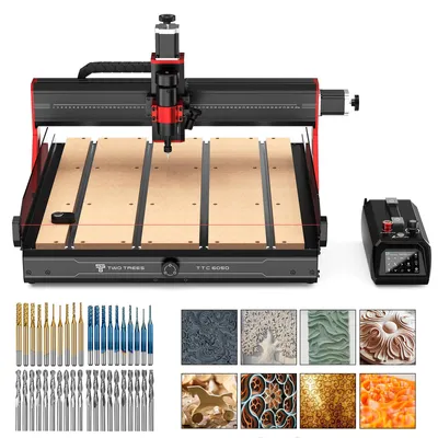Produktbild von Two trees-TTC6050 3-Achsen CNC Fräsmaschine Maschine mit 40 PCS SchaftFrsaer CNC Router Bits
