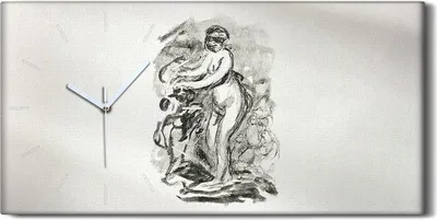 Produktbild von Dekor Leinwand Uhr Wandbilder Geräuschlos 60x30 Zeichnung Skizze Alte Kunst - weiße Hände