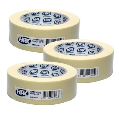 Produktbild von Presto HPX Abdeckband weiß 60°, 38 mm, 3x 50m-Rolle