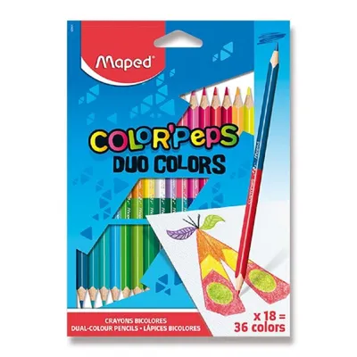 Image de Maped 829601 Maped Crayon de couleur triangulaire COLOR'PEPS DUO, étui carton de 18 pièces