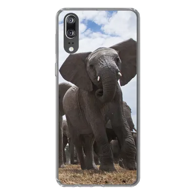Produktbild von MuchoWow® Handyhülle Schutzhülle Hülle für Huawei P20 Elefant - Tiere - Natur - Flachland Silikon Softcase Handy Hülle - Hardcover