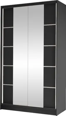 Produktbild von MIRJAN24 Schiebetürenschrank Diego V, Kleiderschrank, Stilvoll Schlafzimmer Garderobenschrank (Farbe: Schwarz)