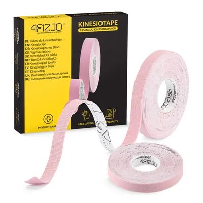 Produktbild von 4FIZJO Kinesiologie-Tape 5 m x 1 cm, Gesicht,  wasserfest, Face-Taping, hellrosa