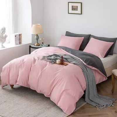 Produktbild von Famanu Bettwäsche Set 200 x 200 cm Microfaser einfarbig dunkelgrün - 3-teilig