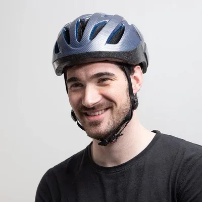 Produktbild von Famanu Fahrradhelm für Damen und Kinder - leicht und atmungsaktiv - blauer MTB-Helm mit Licht