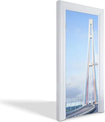 Produktbild von Selbstklebende Türfolien Kreativ Türtapeten Wandsticker - Schrägseilbrücke - 85 x 205 cm