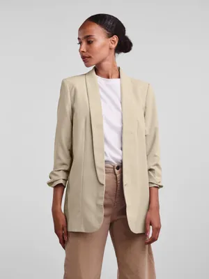 Productafbeelding van Beige blazer met driekwartmouwen, merk Pieces Boss