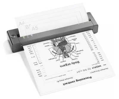 Tragbarer Thermodrucker A4, kabellos, 585 g, Bluetooth