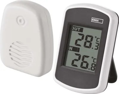 Produktbild von EMOS Drahtloses Digitales Aussen- und Innen- Thermometer mit Außensensor, batteriebetrieben , E0042