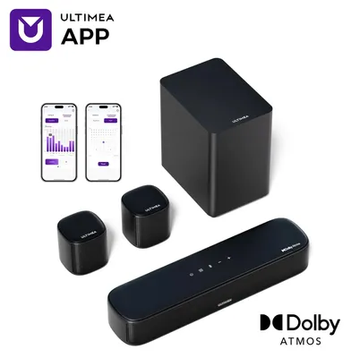 Image de Barre de son Dolby Atmos pour télévision, avec caisson de basses et 2 enceintes surround