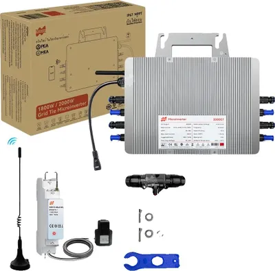 Obrázek produktu pro Střídač pro připojení k solární síti, vysoká účinnost, široká kompatibilita, se zpětným tokem, 230V, 22-50V
