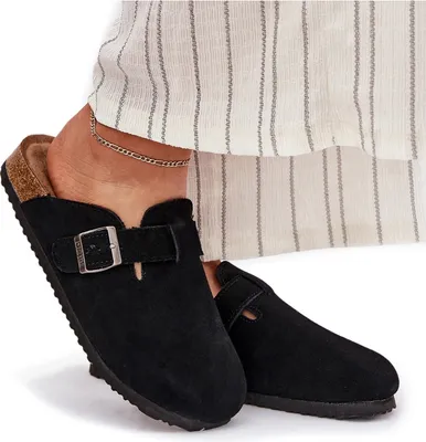 Produktbild von Wildleder Damen Clogs Mit Schnalle Big Star RR274A384 Schwarz 37