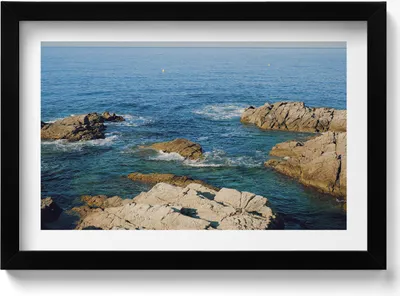 Produktbild von Costa Brava Küste– Wandbild mit Rahmen – Gerahmtes Bild  – Wanddekoration – 30x20 cm –  Schwarz Rahmen