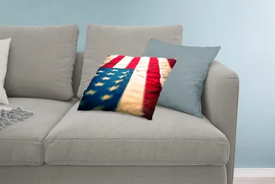 Produktbild von MuchoWow® Zierkissen Sofakissen Wohnzimmer Dekokissen 60x40 cm Flagge der Vereinigten Staaten von der Seite - Kopfkissen - Polster mit Foto