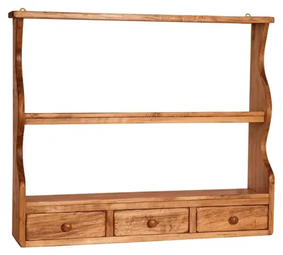 Wandregal aus Massivholz, 79,5x18x68,5 cm, Küchenregal