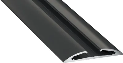 Immagine prodotto di LED Profilo in alluminio nero | Tipo RETO Versatile | Con tappo terminale | Copertura lattiginosa | 1 m