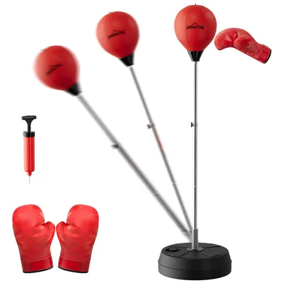 Produktbild von Punchingball Set Standbox Training Set, 121-145cm Höhenverstellbar, Box Reflexball, mit 2 Paar Handschuhe 1 Pump, Boxen Sport Geeignet für Profis