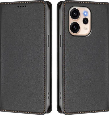Immagine prodotto di Custodia in pelle per Oppo Reno15 5G, custodia flip magnetica in Finto cuoio con supporto Nero