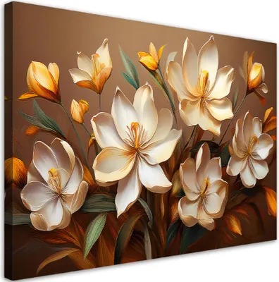 Produktbild von Leinwandbild Boho-Blumenstrauß-Komposition 100x70 Feeby Braun bild für die wand bereit zum aufhängen