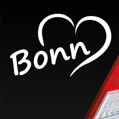 Produktbild von Auto Aufkleber Bonn Herz Stadt City Heart Liebe Love 13x8 cm Weiss Glanz Sticker Heckscheibenaufkleber