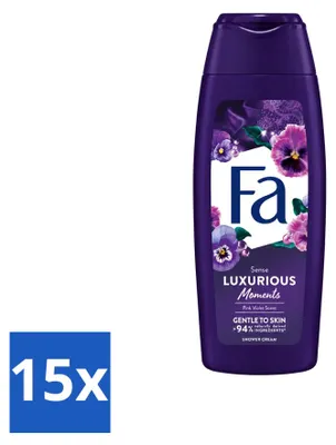 Produktbild von 15 x Fa Luxurious Moments Douchecreme - Rosa Veilchen - 250 ml - Vorteilspackung - 15 Stücke