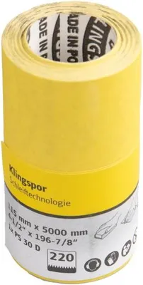 Produktbild von Klingspor PS 30 D Schleifrolle, 115 x 5000 mm, Korn 220 – Schleifpapier 294229