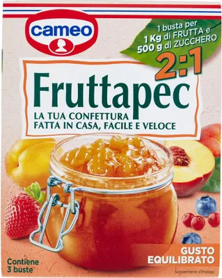 Produktbild von Cameo Fruttapec Gusto Equilibrato Zubereitet für Hausgemachte Marmelade 75g (Enthält 3 Beutel à 25g)