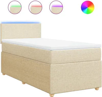 Produktbild von vidaXL Boxspringbett mit Matratze Creme 80x200 cm Stoff