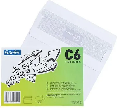 Zdjęcie produktu dla Koperta C6 Sk Biała Bantex (50) 400089387