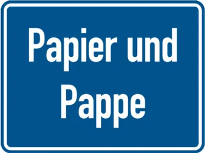 Produktbild von Dreifke® Abfallkennzeichen, Papier und Pappe, 150 x 200 mm, Folie selbstklebe...