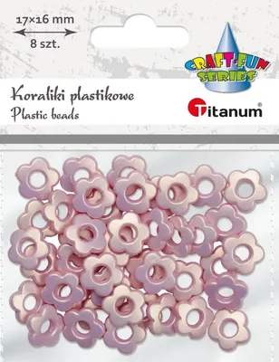 Zdjęcie produktu dla Koraliki plastikowe Kwiatki jasnoróżowe 15 mm 20g Titanum
