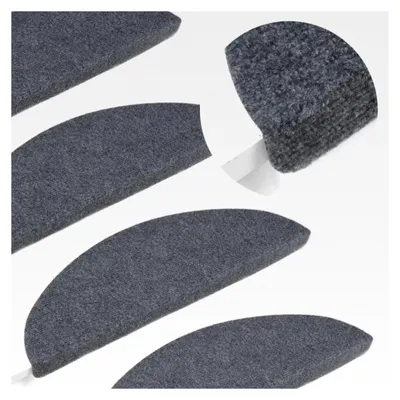 Produktbild von Selbstklebende Stufenmatten 15 Stück Treppenmatten, Teppich für Treppenstufen, 56x20 cm Grau