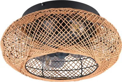 Image de Plafonnier avec ventilateur boho marron noir LILLESAND RL R67302126