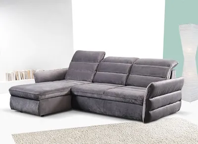 Produktbild von Ecksofa Eckcouch Polsterecke Schlaffunktion Bettkasten eisengrau Ottomane links