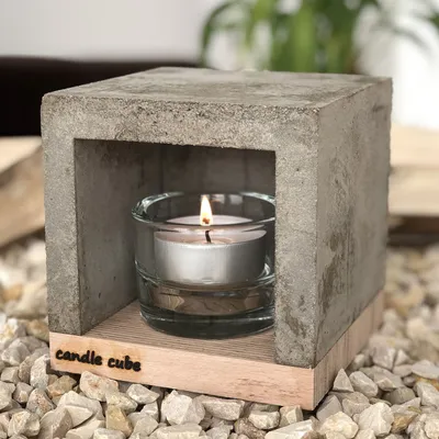 Produktbild von candle cube© Teelicht Tisch Kamin Beton mit gr. Teelicht