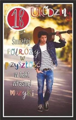 Zdjęcie produktu dla Kartka okolicznościowa Urodziny 18 chłopak - AbCard