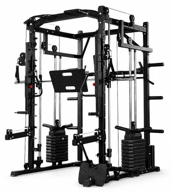 Image de PH Fitness Power Rack avec machine Smith, câble croisé et presse à jambes – bras de jammer inclus, station de musculation complète pour la salle de sport à domicile et le studio