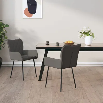 Produktbild von The Living Store Esszimmerstühle 2 Stk. Dunkelgrau Stoff
