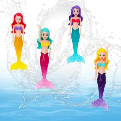 Produktbild von Tauchspielzeug für Kinder, 4 Stück, PVC, Leuchtendes Design, für Unterwasserspiele