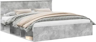 Obrázok produktu pre vidaXL Rám postele s čelom betón 180 x 200 cm materiál na báze dreva