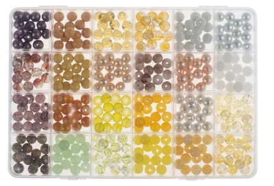 Produktbild von GLOREX Glasperlen Schmuckset weiß/gelb 360 Teile