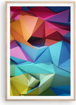 Produktbild von Gerahmtes Poster - Rahmen in heller Eiche - Formen futuristisch geometrisch - 70x100 cm - Wand Bild - Wanddeko - Wandbilder - Wandposter - Bilderrahmen - Bilder - Kunstdruck - P2NPA70x100-3027