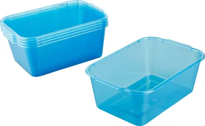 Aufbewahrungskorb-Set 5er, 25x16x7 cm, 4 l, BPA-frei, blau