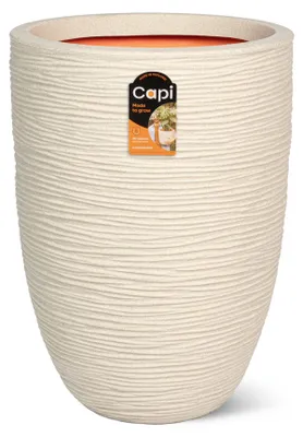 Produktbild von Capi Europe - Gefäß elegant niedrig Rib NL - Kiesel - 34x46 - KPER782