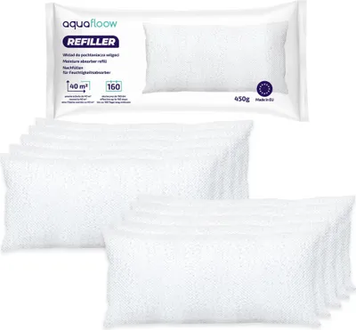 Produktbild von AquaFloow Refiller Universalpatrone für Feuchtigkeitsabsorber 450g - 10 Stück
