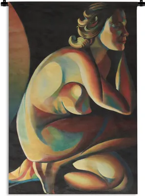 Produktbild von MuchoWow® Wandteppich Wandbehang Frau - Porträt - Kunst - Abstrakt 120x180 cm Tapisserie Dekoration Wandtuch - Schlafzimmer - Dekorationen für das Haus
