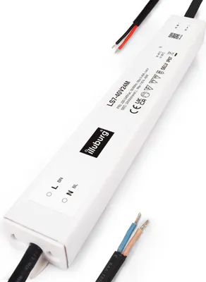Zdjęcie produktu dla Transformator LED illuburg 24 V, 40 W, wodoodporny (IP67), bez migotania, do taśm LED, zasilacz LED, sterownik