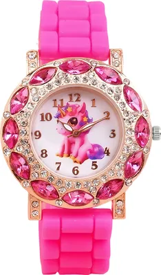 Produktbild von Mädchenuhr in Rosa mit Schmuckset – Einhorn